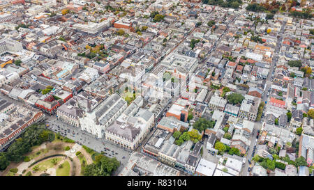 Luftaufnahme der Franch Quarter, New Orleans, LA, USA Stockfoto