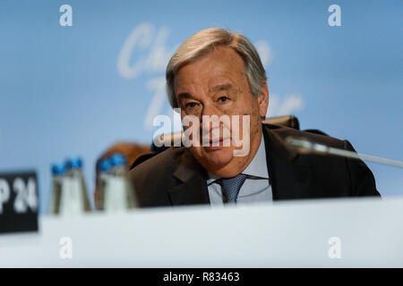 Katowice, Polen. 12 Dez, 2018. Antonio Guterres, UN-Generalsekretär während der COP 24 UN-Konferenz zum Klimawandel 2018 gesehen. Credit: Omar Marques/SOPA Images/ZUMA Draht/Alamy leben Nachrichten Stockfoto