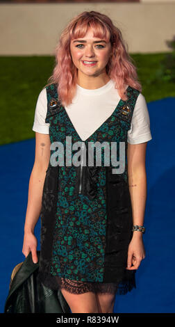 London, Großbritannien. 12. Dezember 2018. Maisie Williams besucht die Europäische Premiere von 'Mary Poppins gibt 'in der Royal Albert Hall am 12. Dezember 2018 in London, England Credit: Gary Mitchell, GMP-Media/Alamy leben Nachrichten Stockfoto