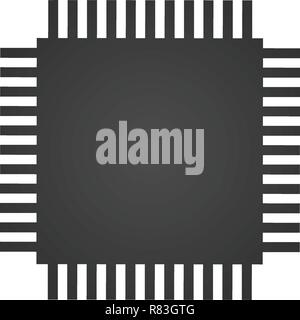 CPU Central Processing Unit, Computer Chip oder Mikrochip Symbol. Vector Illustration auf weißem Hintergrund Stock Vektor