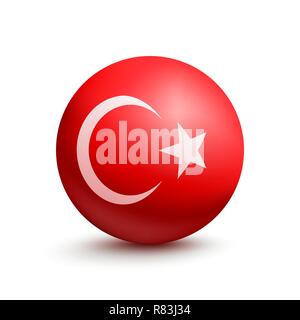 Flagge der Türkei in der Form einer Kugel Stock Vektor