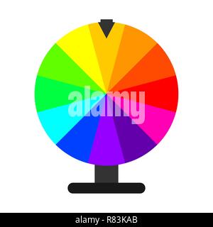 Glücksrad in flacher Ausführung. Vector Illustration. Lotterie Symbol isoliert Stock Vektor