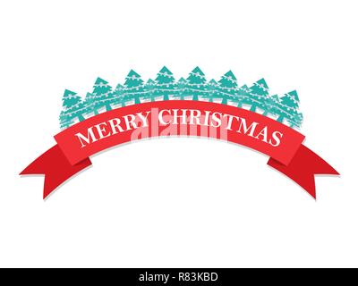 Red christmas Ribbon isoliert. Vector Illustration. Weihnachten Grußkarte Stock Vektor