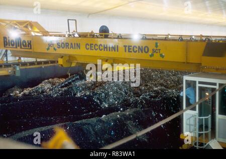 Mailand (Italien), Tankstelle für die Flotte der Müllabfuhr Methan Gas angetrieben von Amsa (Mailand Unternehmen für Umweltdienstleistungen) Stockfoto