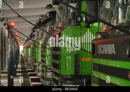 Mailand (Italien), Tankstelle für die Flotte der Müllabfuhr Methan Gas angetrieben von Amsa (Mailand Unternehmen für Umweltdienstleistungen) Stockfoto