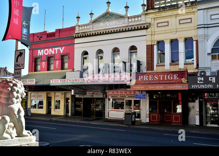 Abschnitt der Wickham Street, China Town, Fortitude Valley, Brisbane, Australien. Stockfoto