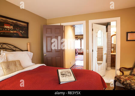 Landmark Inn, Bed and Breakfast, Schlafzimmer Innenraum, Cooperstown, NY, USA Stockfoto