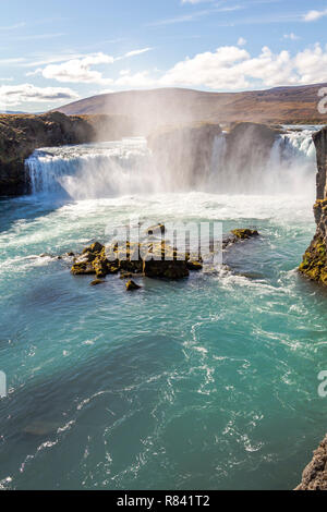 Majestic Godafoss Wasserfall in Island, tagsüber Stockfoto