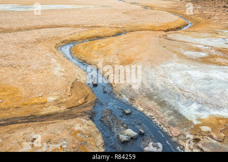 Hverir Landschaft an warmen geothermischen Aktivitäten, Island Stockfoto