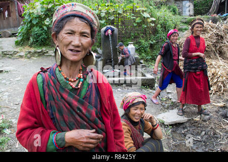 Gatlang Dorf, Nepal Stockfoto