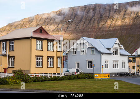 Isafjordur schöne Stadt in den Westfjorden in Island Stockfoto