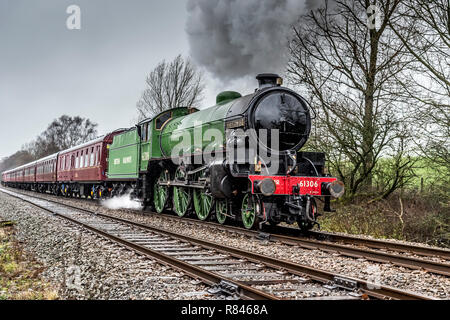 Mayflower Dampfzug durchmachen laden Versuche, bevor er in den Service, die durch Bentham auf der Lancaster-Leeds Linie Stockfoto