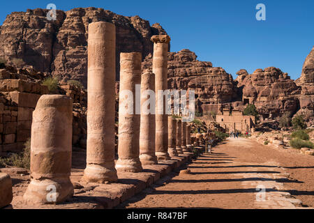 Die Säulenstraße, Petra, Jordanien, Asien | Die kolonnade Street, Petra, Jordanien, Asien Stockfoto