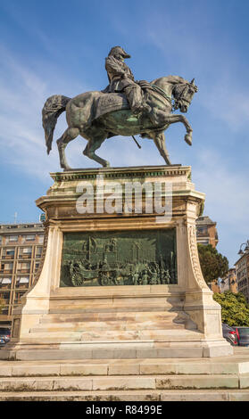 Reiterstandbild von Vittorio Emanuele II von Augusto Rivalta auf dem Platz der Stadt Livorno, Toskana, Italien Stockfoto