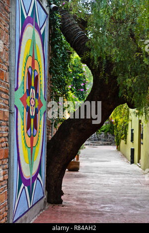 Wandbilder sind ein Teil der lokalen Kunstszene - San Miguel de Allende, Mexiko Stockfoto