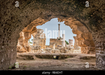 Ansicht des Antonine Bäder in der antiken Stadt Karthago, Tunesien Stockfoto