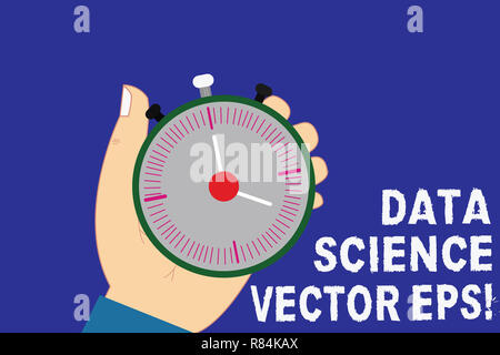 Schreiben Hinweis mit den Daten für die Wissenschaft foto Eps. Business Foto zur Darstellung digitaler Informationen Analyse moderner Technik Hu Analyse Hand Stop Wa Stockfoto