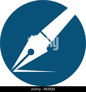 Feather pen Logo template Vector Illustration Stock Vektor