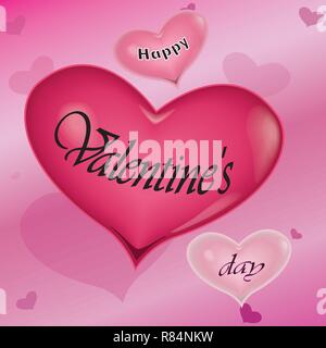 Happy Valentines Tag. Ich liebe Dich. Herz auf Hintergrund. Vektor. Stock Vektor