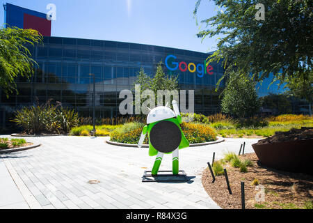 Mountain View, CA/USA, 21. Mai 2018: Oreo Android in einem googleplex Gebäude, der Konzernzentrale Komplex von Google und Muttergesellschaft Alphabet Stockfoto