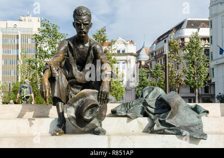 Attila József Statue, Budapest, Ungarn Stockfoto