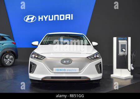 NONTHABURI - 28. NOVEMBER: Hyundai IONIQ Elektroauto auf der 35th Thailand International Motor Expo am 28. November 2018 in Pusan, Thai Stockfoto