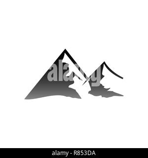 Vector Illustration von Berg Logo. Abenteuer und Expedition Stock Vektor