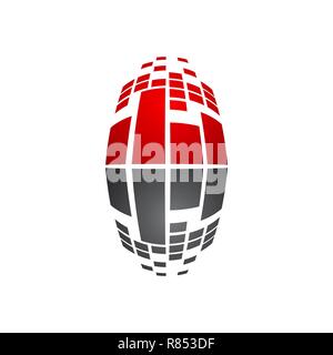 Abstrakte sound Audio Signal unterzeichnen. pixel Wave Pulse Symbol. logo Symbol für Radio, Business, Anwendungen, Technologie, oder Daten. minimal design Symbol tem Stock Vektor