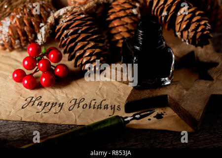 Einige gemütliche Weihnachtsverzierungen und einem handgefertigten