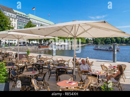 Café am See, Binnenalster, Hamburg, Deutschland Stockfoto