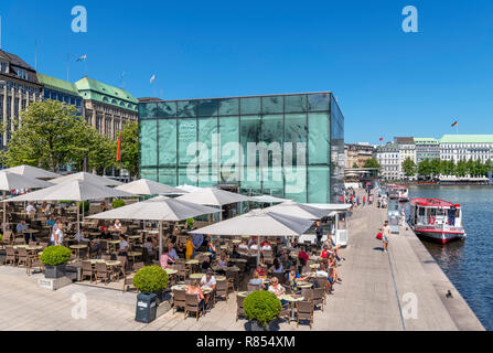 Café am See, Binnenalster, Hamburg, Deutschland Stockfoto