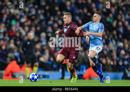 12. Dezember 2018, das Etihad Stadium, Manchester, England; UEFA Champions League, Manchester City v TSG 1899 Hoffenheim; Quelle: Mark Cosgrove/News Bilder Stockfoto