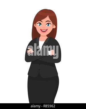 Schönen lächeln Business woman Anmelden/Geste, die Daumen. Wie, Stimme, Genehmigen, positive Konzept Abbildung in Vektor Cartoon Stil. Stock Vektor