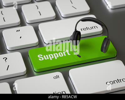 Die Taste auf der Tastatur, 3D-Rendering, konzeptionelle Bild. Stockfoto