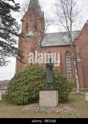Vestre Aker Kirche eine Kirche in der ullevål Nachbarschaft von Oslo Norwegen, in der Neo-gotischen Stil, aus rotem Backstein gebaut, 1855 Stockfoto