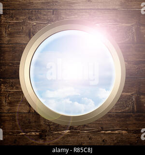 Bullauge mit Sky View Stockfoto