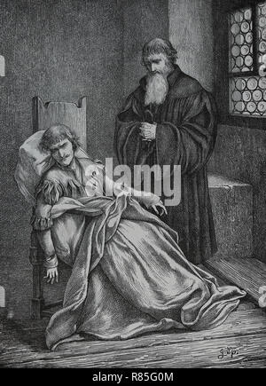 Ulrich von Hutten (1488-1523). Deutschen Gelehrten, Dichter und Kritiker des Katholizismus. Letzten Momente. Kupferstich von Germania, 1882. Stockfoto