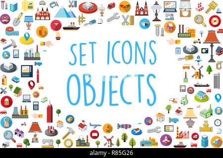 Satz von Web Icons in verschiedenen Stilen, Farben für Design und Konzept Business Stock Vektor