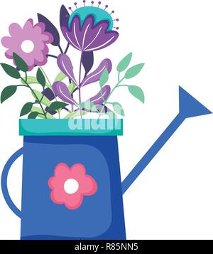 Cute Sprinkler von Garten mit Blumenschmuck Stock Vektor