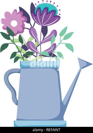 Cute Sprinkler von Garten mit Blumenschmuck Stock Vektor