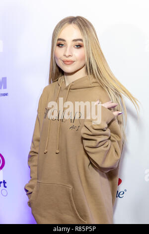 Rosemont, Illinois, USA. 12. Dezember 2018. Sabrina Zimmermann besucht 103.5 KISS FM Chicago's Jingle Ball 2018 am 12. Dezember in Rosemont, Illinois 2018. Foto: imageSPACE/MediaPunch Credit: MediaPunch Inc/Alamy leben Nachrichten Stockfoto