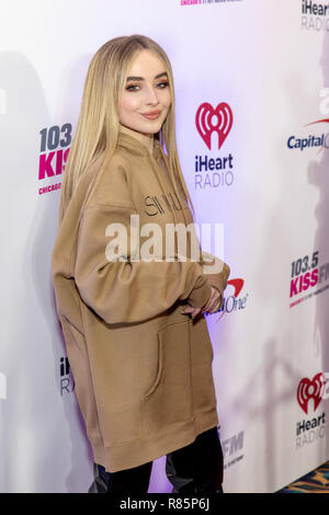 Rosemont, Illinois, USA. 12. Dezember 2018. Sabrina Zimmermann besucht 103.5 KISS FM Chicago's Jingle Ball 2018 am 12. Dezember in Rosemont, Illinois 2018. Foto: imageSPACE/MediaPunch Credit: MediaPunch Inc/Alamy leben Nachrichten Stockfoto