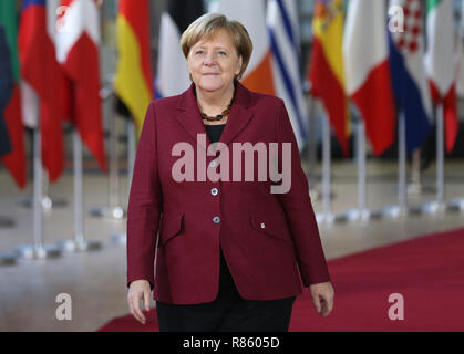 Brüssel, Belgien. 13 Dez, 2018. Die deutsche Bundeskanzlerin Angela Merkel kommt zu einer zweitägigen EU-Gipfels in Brüssel, Belgien, 13. Dez., 2018. Credit: Ihr Pingfan/Xinhua/Alamy leben Nachrichten Stockfoto