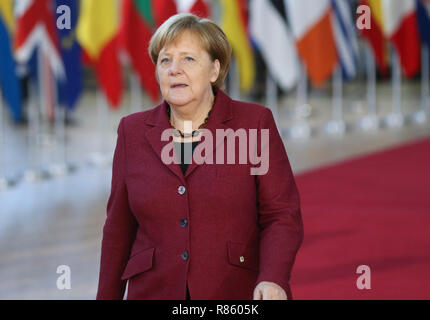 Brüssel, Belgien. 13 Dez, 2018. Die deutsche Bundeskanzlerin Angela Merkel kommt zu einer zweitägigen EU-Gipfels in Brüssel, Belgien, 13. Dez., 2018. Credit: Ihr Pingfan/Xinhua/Alamy leben Nachrichten Stockfoto