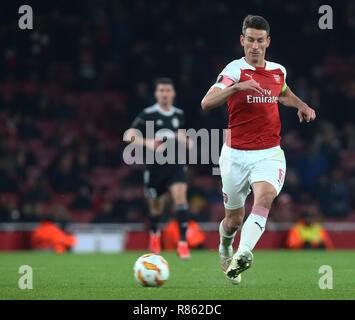 London, UK, 13. Dezember, 2018 Laurent Koscielny von Arsenal während Europa League Gruppe E zwischen Arsenal und der Qarabag FK im Emirates Stadium, London, England am 13. Dez 2018. Kredit Aktion Foto Sport Stockfoto