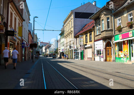 Der stadt Bratislava ist die Hauptstadt der Slowakei und liegt an der Donau, wie viele andere Hauptstadt Europas. Schießen im August 2018. Stockfoto