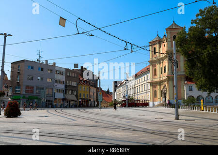 Der stadt Bratislava ist die Hauptstadt der Slowakei und liegt an der Donau, wie viele andere Hauptstadt Europas, Schießen im August 2018 Stockfoto
