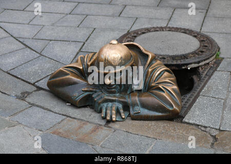 Der stadt Bratislava ist die Hauptstadt der Slowakei und liegt an der Donau, wie viele andere Hauptstadt Europas, Schießen im August 2018 Stockfoto