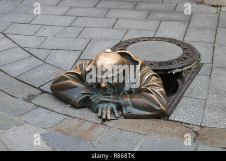 Der stadt Bratislava ist die Hauptstadt der Slowakei und liegt an der Donau, wie viele andere Hauptstadt Europas, Schießen im August 2018 Stockfoto