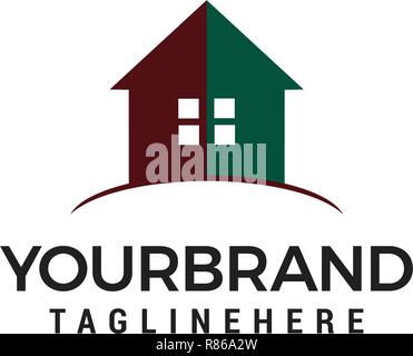 Kreativ Immobilien Logo Design. Haus Logo Design. Immobilien Vektor Icon. Stock Vektor